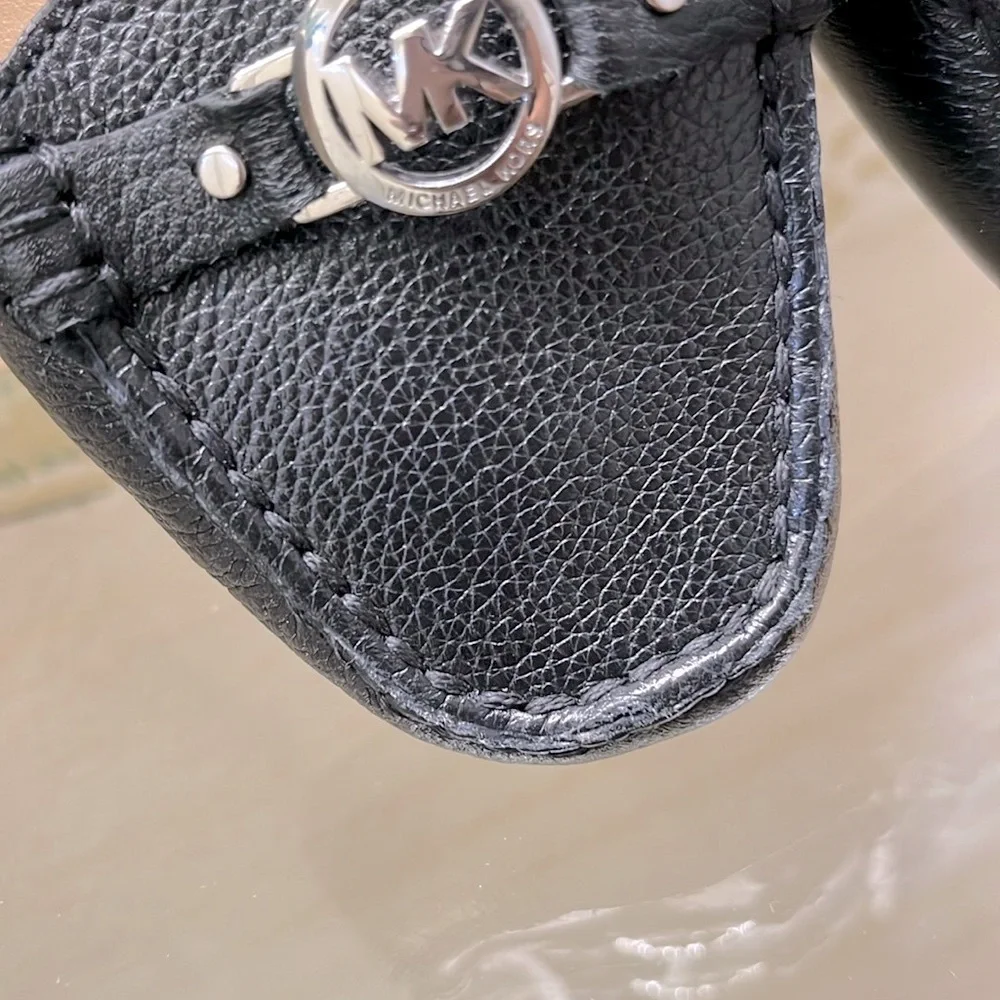 MICHAEL KORS Black Flats with Silver Hardware